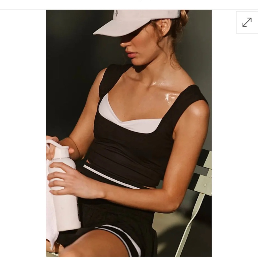 NWT FP Movement Mini and Mighty Cami black and white